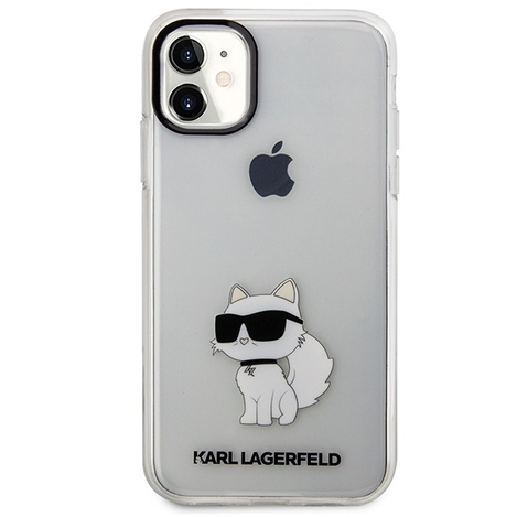 Original Handyhülle IPHONE 11 / XR Karl Lagerfeld Hardcase Ikonik Choupette (KLHCN61HNCHTCT) transparent
