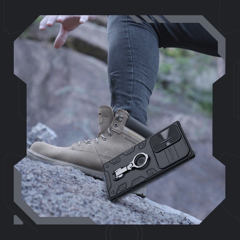 Nillkin CamShield Armor Pro Case etui Samsung Galaxy S23 Ultra pancerny pokrowiec z osłoną na aparat ring podstawka czarne
