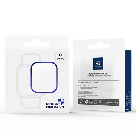 DUX DUCIS Flas - szkło hartowane z ramką do Apple Watch Ultra/Ultra 2 49mm srebrne