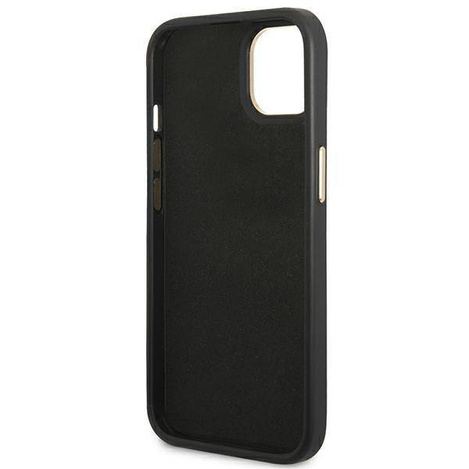 Oryginalne Etui IPHONE 14 PLUS Guess Hard Case 4G Vintage Gold Logo (GUHCP14MHG4SHK) czarne