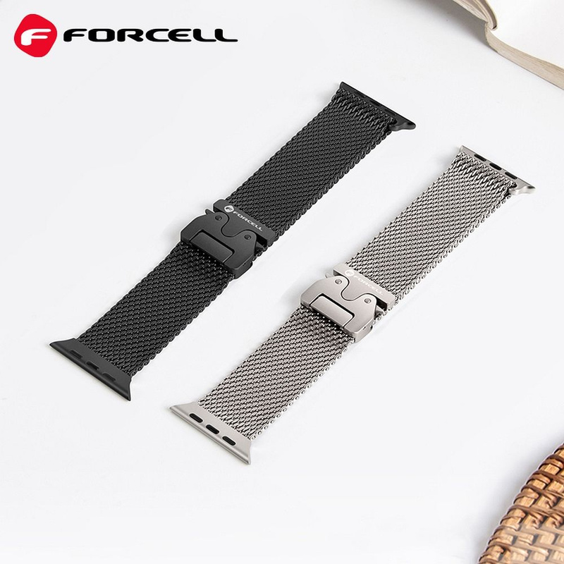 Pasek do Apple Watch Forcell F-Design FA11 zatrzask stal 38 / 40 / 41 mm srebrny