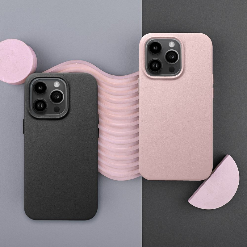 Futerał LEATHER MAG COVER kompatybilny z MagSafe do IPHONE 16 Plus czarny