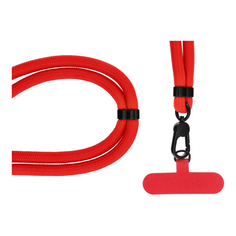 Zawieszka SWING (8mm) do telefonu z regulacją długości / długość sznura 165cm (max 82,5cm w pętli) / na ramię lub szyję - czerwony