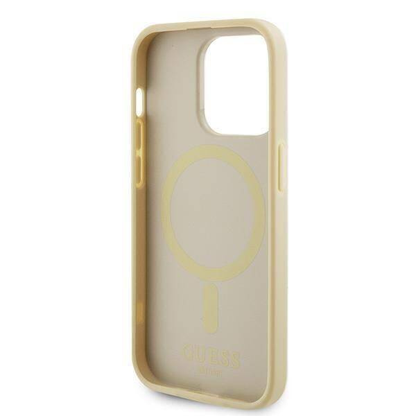 Guess GUHMP15LPSAHMCB iPhone 15 Pro 6.1&quot; gold/gold hardcase Saffiano MagSafe