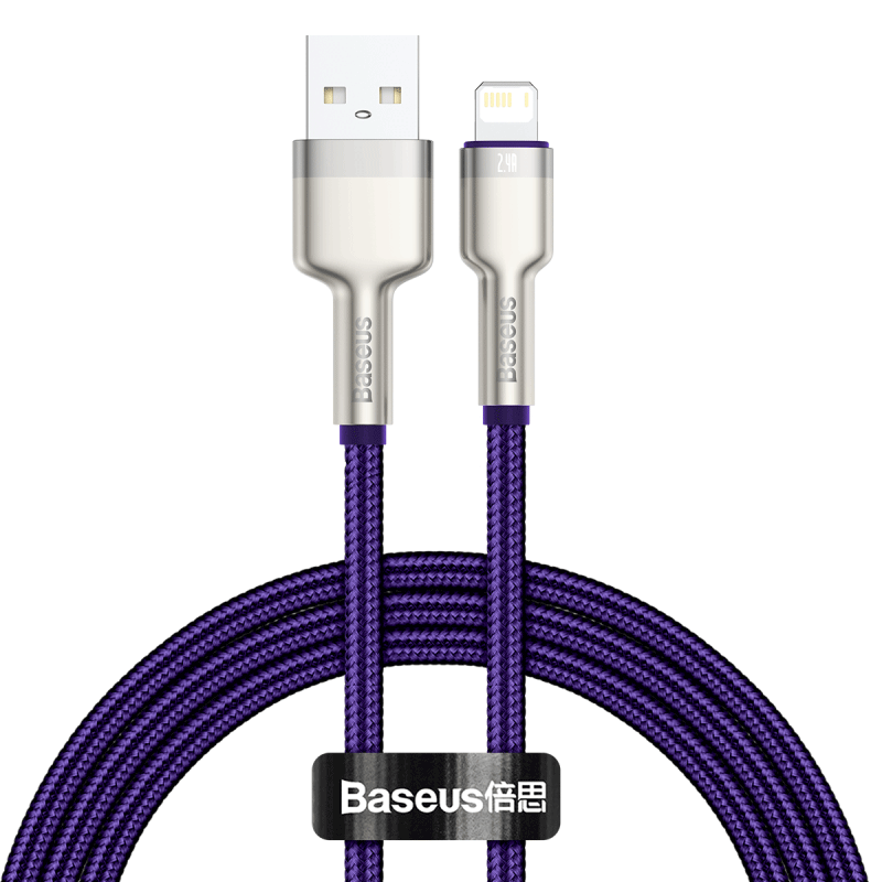 Baseus Cafule Series Metal Data Cable USB to IP 2.4A 1m Purple