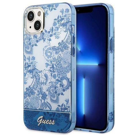 Guess Porcelain Collection - Etui iPhone 14 Plus (niebieski)