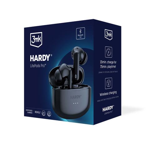 3MK Hardy LifePods Pro słuchawki bezprzewodowe Bluetooth 5.3 ANC czarny/black