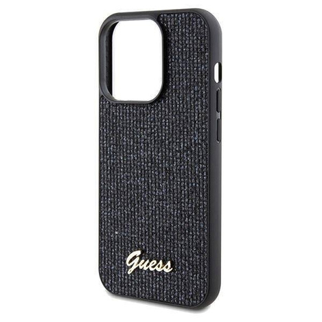 Guess nakładka do iPhone 14 Pro 6,1" GUHCP14LPMSDGSK HC PU DISCO SCRIPT METAL czarna