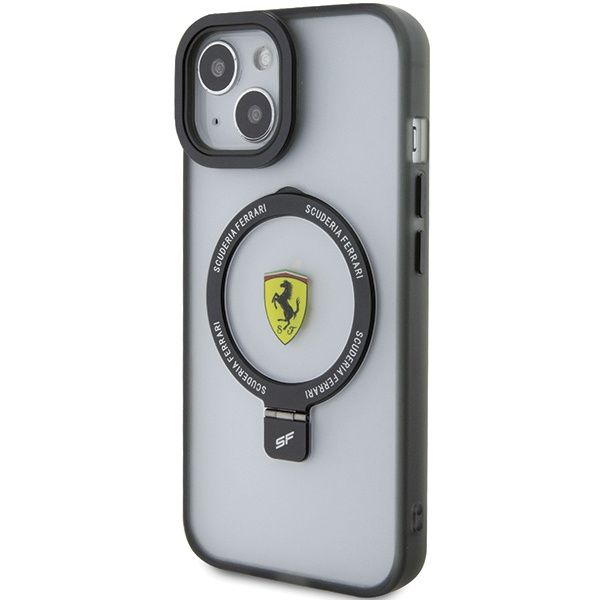 Ferrari FEHMP15SUSCAK iPhone 15 6.1&quot; black/black hardcase Ring Stand 2023 Collection MagSafe