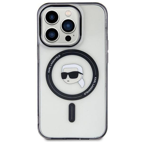 Karl Lagerfeld KLHMP15XHKHNOTK iPhone 15 Pro Max 6,7&quot; transparentes Hardcase IML Karl`s Head MagSafe