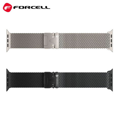 Pasek do Apple Watch Forcell F-Design FA11 zatrzask stal 38 / 40 / 41 mm czarny