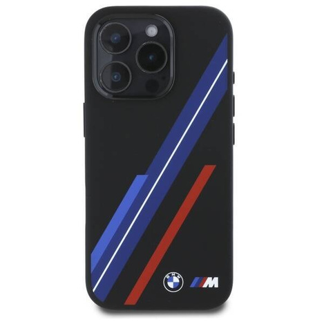Original Case IPHONE 16 PRO MAX BMW Hardcase Silicone Random Lines MagSafe (BMHMP16X23SSPK) black