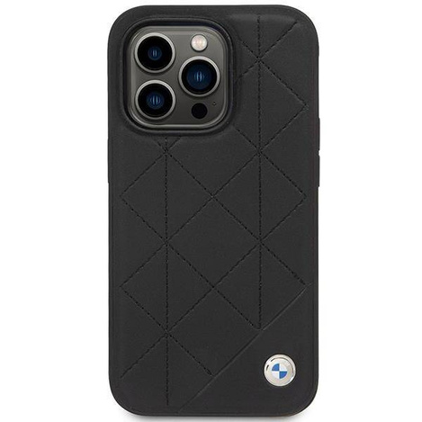Original Case IPHONE 14 PRO BMW Leather Quilted (BMHCP14L22RQDK) black
