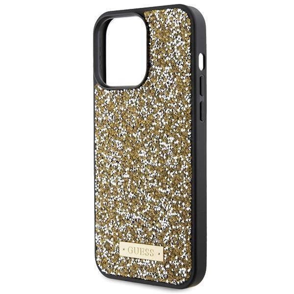 Guess nakładka do iPhone 15 Pro Max 6,7" GUHCP15XPFGSBSD żółta HC Rhinestone Metal Logo