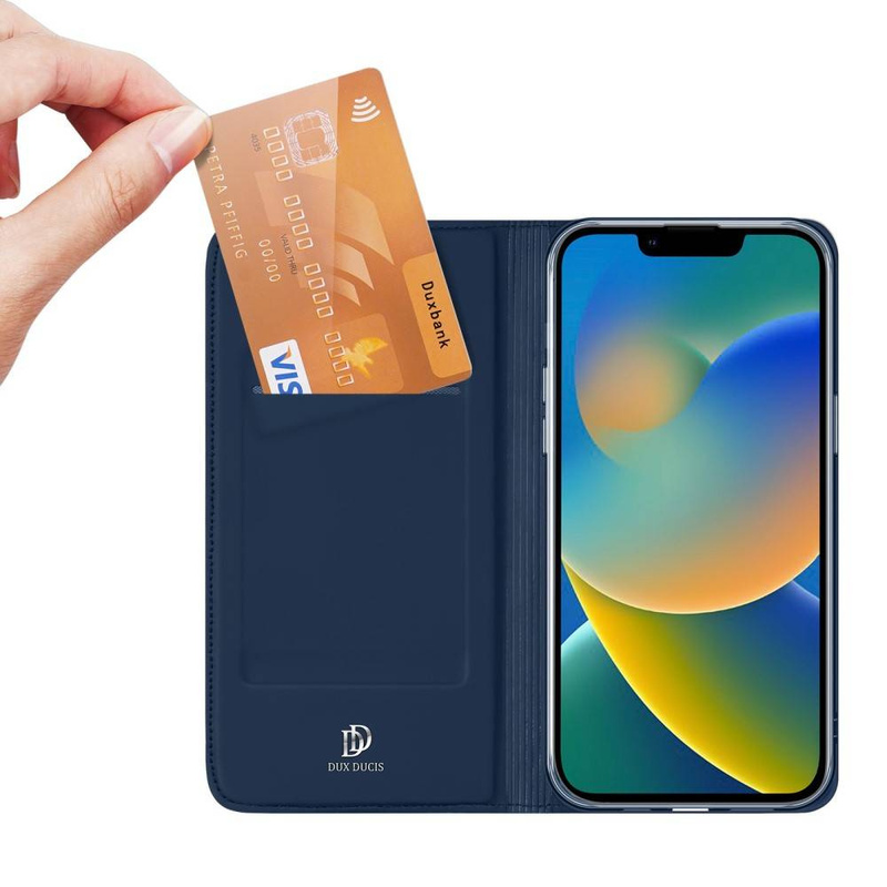 Dux Ducis Skin Pro Holster Flip Cover für iPhone 14 Max blau