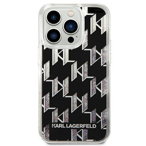 Original Case IPHONE 14 PRO Karl Lagerfeld Hardcase Liquid Glitter Monogram (KLHCP14LLMNMK) black