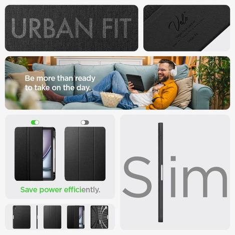 Etui Spigen Urban Fit na iPad Air 10.9'' 4/5 2020-2022 / 11.6'' 2024 - czarne