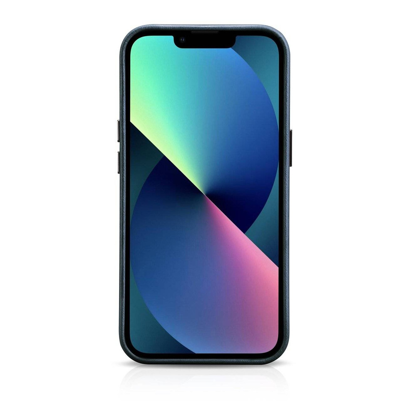 iCarer Case Leather genuine leather case for iPhone 14 dunkelblau (WMI14220701-BU) (MagSafe compatible)