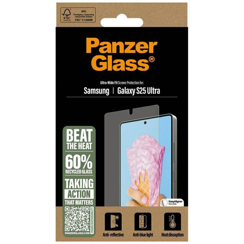 PanzerGlass All-in-One Ultra-Wide Fit gehärtetes Glas für Samsung Galaxy S25 Ultra