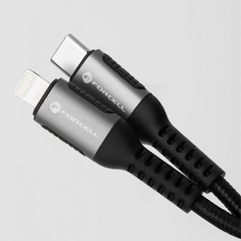 Kabel USB C do Lightning Forcell F-Energy PD 3A 27W Cafule 0,5 m C259 czarny