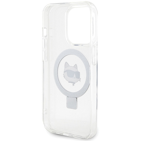 Karl Lagerfeld KLHMP15XHMRSCHH iPhone 15 Pro Max 6,7&quot; weiß/weiß Hardcase Ring Stand Choupette Head MagSafe