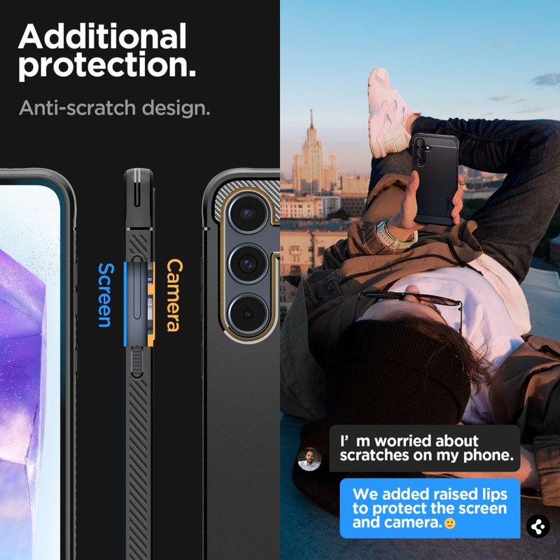 Etui SAMSUNG GALAXY A55 5G Spigen Rugged Armor Matte czarne