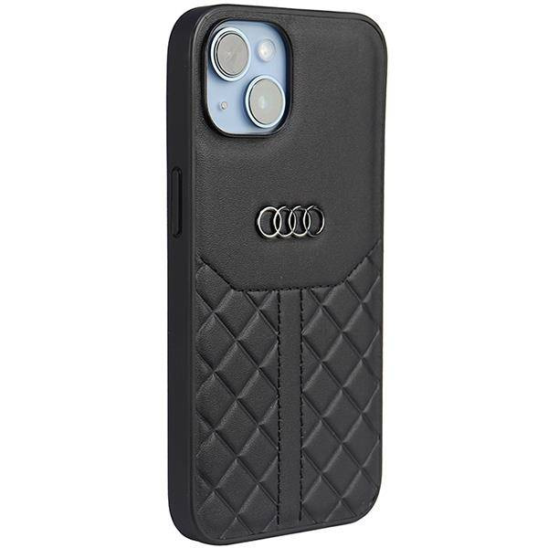 Audi Echtleder iPhone 14 6,1" schwarz/schwarz Hardcase AU-TPUPPCIP14-Q8/D1-BK