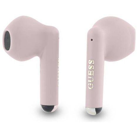 Oryginalne Słuchawki Bluetooth TWS GUESS Printed Classic Logo - GUTWSJ14ESGP+ stacja dokująca różowe