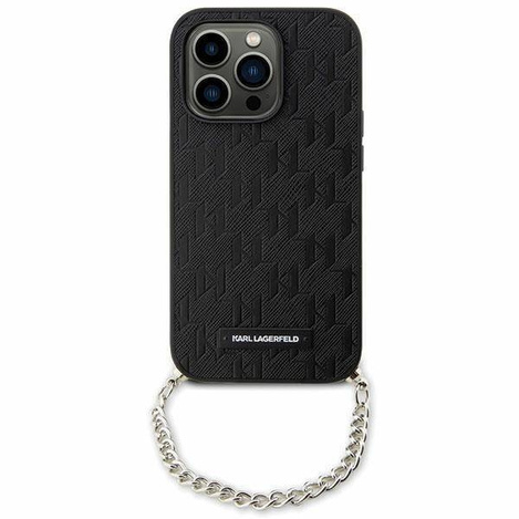 Karl Lagerfeld KLHCP14SSACKLHPK iPhone 14 6.1&quot; black/black hardcase Saffiano Monogram Chain