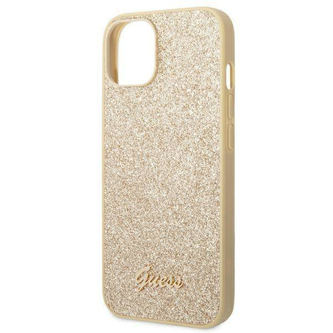 Guess GUHCP14MHGGSHD iPhone 14 Plus 6,7 &quot;Gold / Gold Hartschalenetui Glitter Script