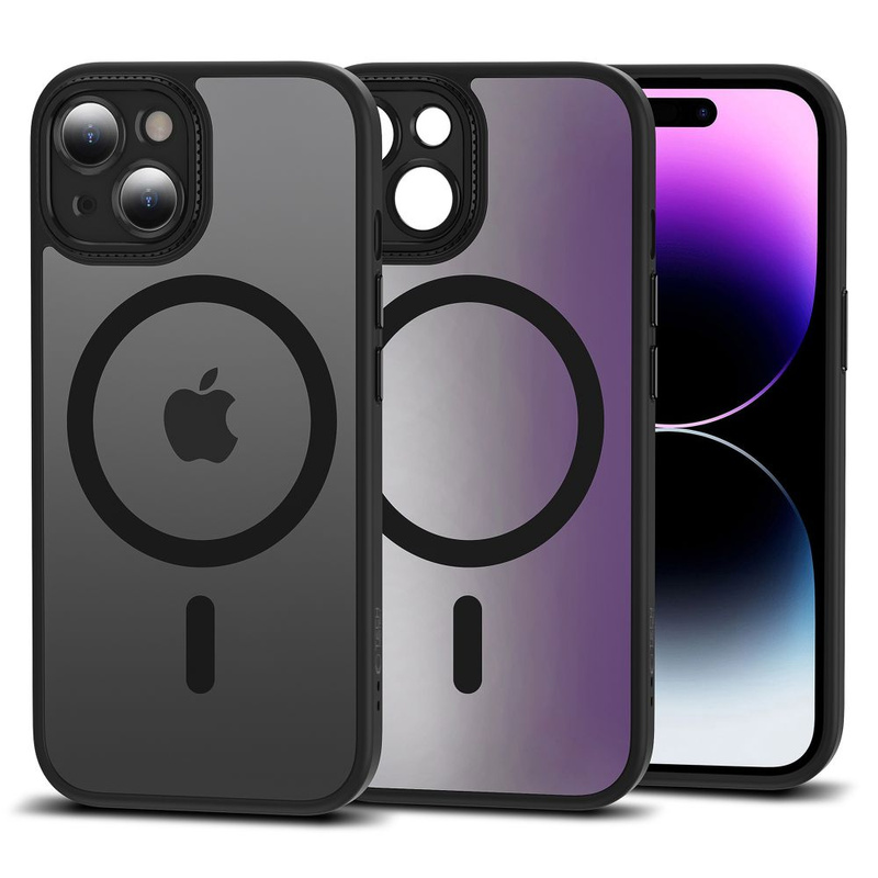 Schutzhülle APPLE IPHONE 15 Tech-Protect Magmat Cam+ MagSafe Matte schwarz