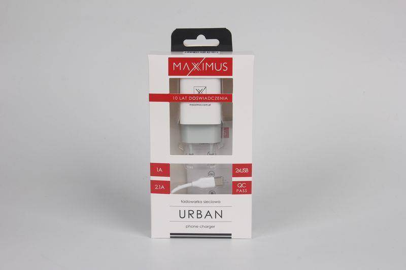 Ład. sieć. Maxximus Urban 2.1A Type-C, 2xUSB