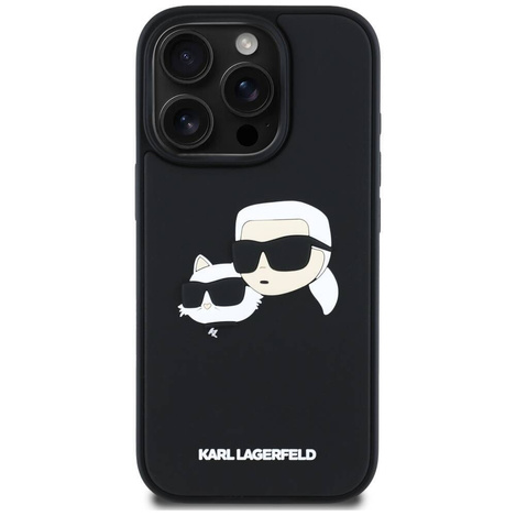Schutzhülle IPHONE 16 PRO MAX Karl Lagerfeld HC 3D Rubber Double Heads schwarz