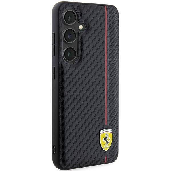 Oryginalne Etui FERRARI hardcase Carbon Printed Line FEHCS24SN3DUR do Samsung Galaxy  S24 Czarny