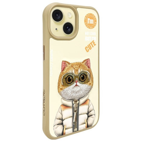 Nimmy etui iPhone 15 6.1" khaki           Cool&Cute 2.0 Cat