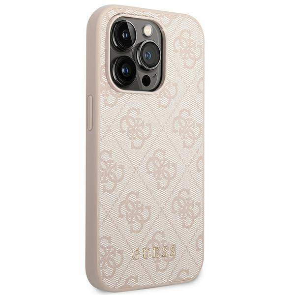 Guess GUHCP14XG4GFPI iPhone 14 Pro Max 6.7 &quot;pink / pink hard case 4G Metal Gold Logo