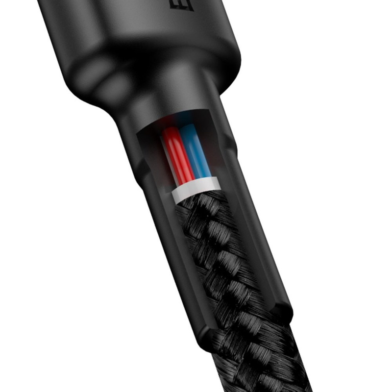 Baseus Cafule Cable wytrzymały nylonowy kabel przewód USB-C PD / USB-C PD PD2.0 60W 20V 3A QC3.0 2M czarno-szary (CATKLF-HG1)