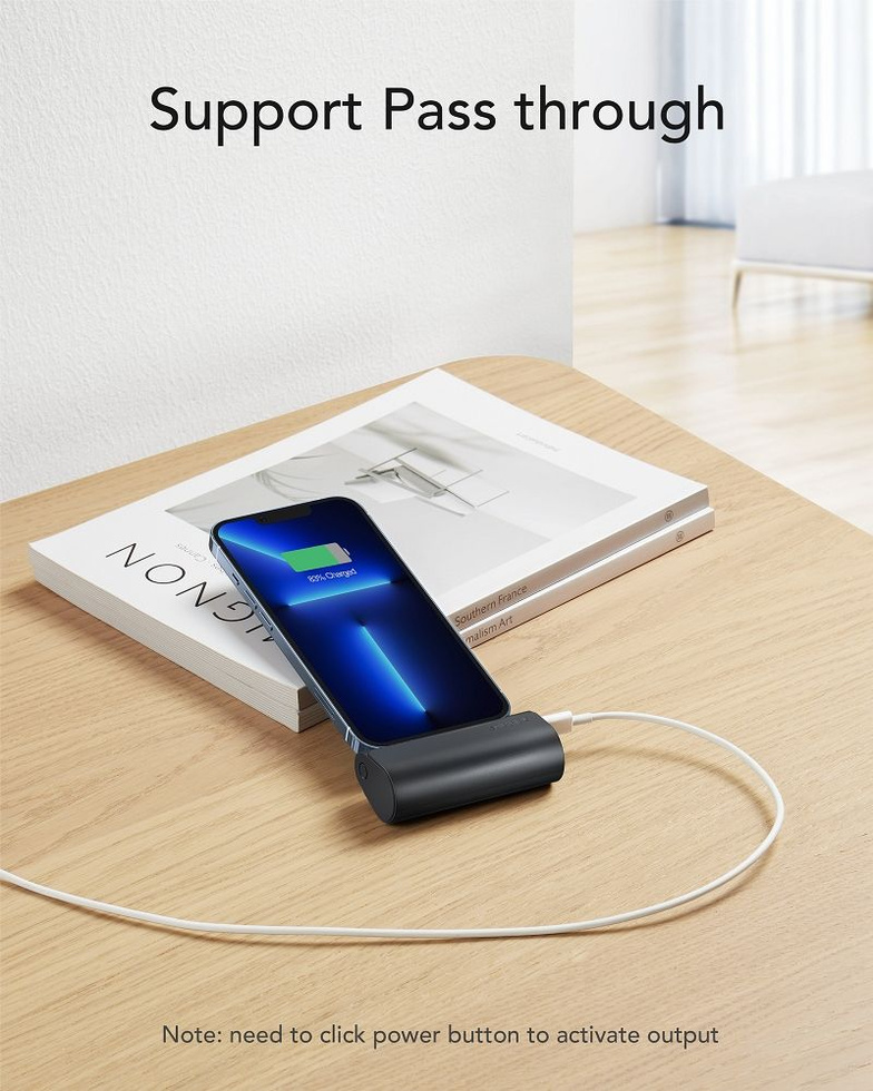 Bateria zewnętrzna (Powerbank) VEGER PlugOn - 5000mAh z wbudowanym złączem do Lightning 8-pin PD 20W (W0556L)