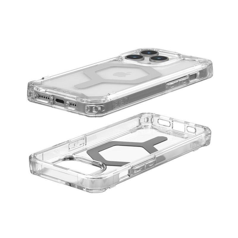 UAG Plyo Magsafe - Schutzhülle für iPhone 15 Pro kompatibel mit MagSafe (Eissilber)