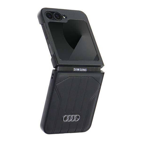 Original Handyhülle SAMSUNG GALAXY Z FLIP 6 Audi Synthetic Leather (AU-TPUPCFlip6-Q5/D1-BK) schwarz