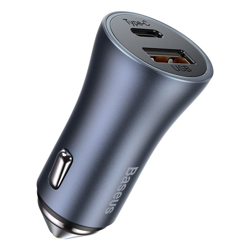 Baseus Golden Contactor Pro Dual Quick Charger Car Charger U+C 40W Dark Gray