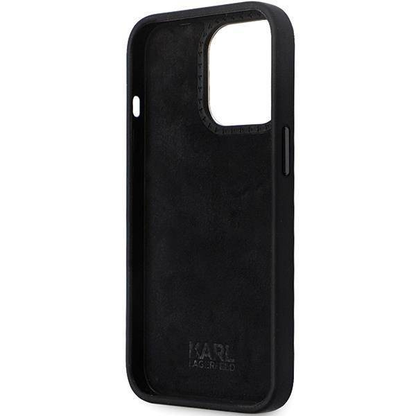 Karl Lagerfeld nakładka do iPhone 14 Pro 6,1" KLHCP14LSMHKNPK czarna HC Silicone Ikonik Metal Pin