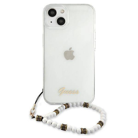 Guess nakładka do iPhone 13 Mini 5,4" GUHCP13SKPSWH przeźroczysta hard case White Pearl