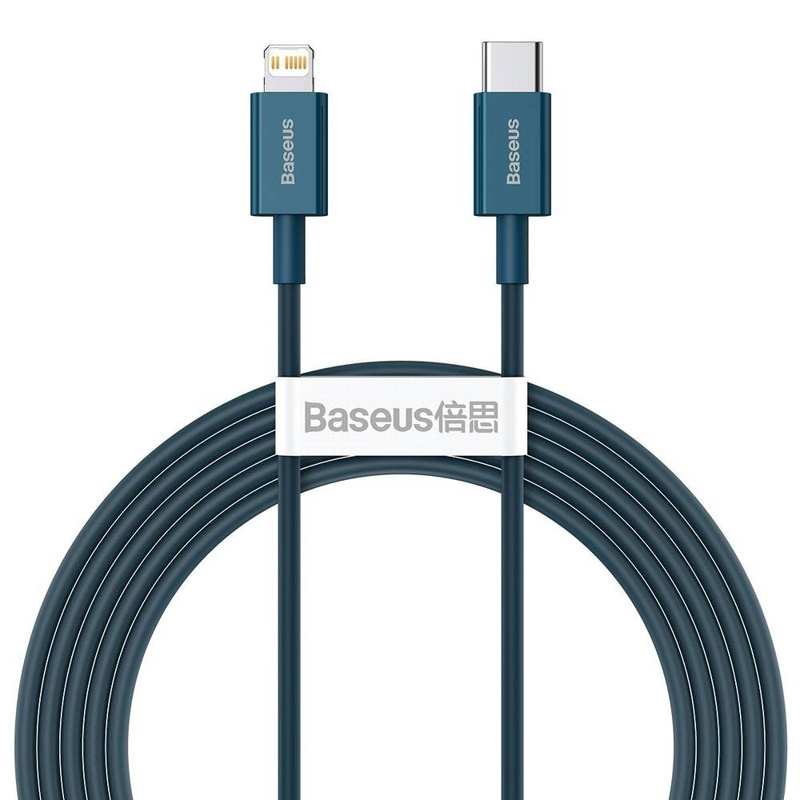 Baseus Superior kabel USB Typ C - Lightning do szybkiego ładowania Power Delivery 20 W 1 m niebieski (CATLYS-C03)
