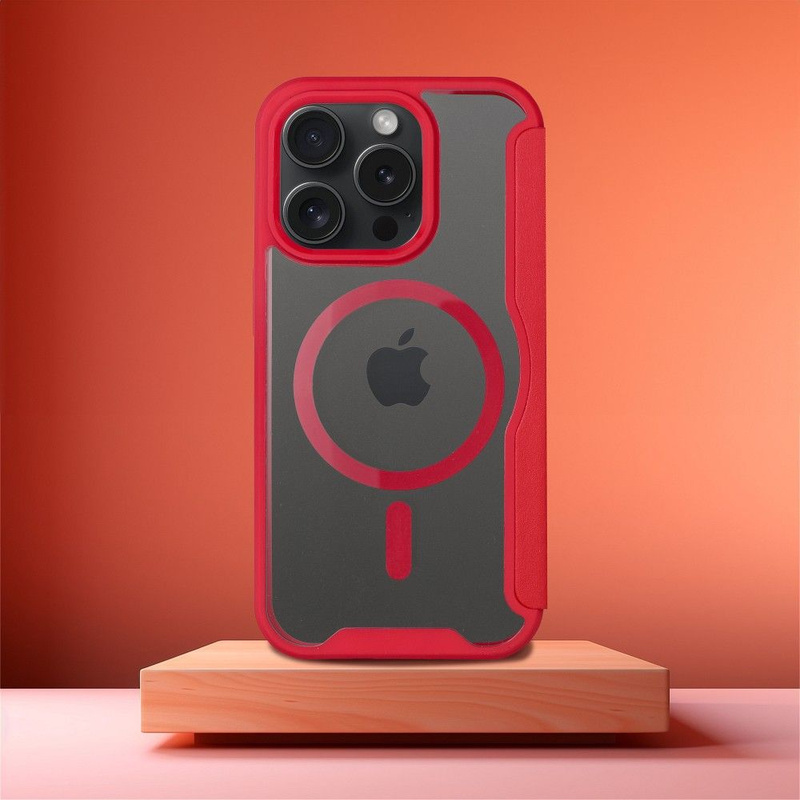 Kabura Smart Mag do IPHONE 16 PRO MAX kompatybilny z MagSafe czerwony
