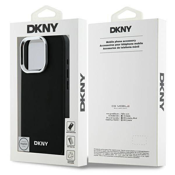 DKNY DKHMP16LPSCMCLK iPhone 16 Pro 6.3" czarny/black hardcase Plain Silver Logo MagSafe