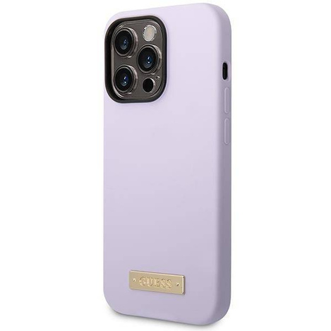 Guess GUHMP14LSBPLU iPhone 14 Pro 6,1" lila/lila Hartschale Silikon-Logoplatte MagSafe