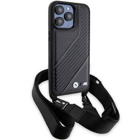 BMW M Edition Carbon Stripe & Strap case for iPhone 15 Pro - black