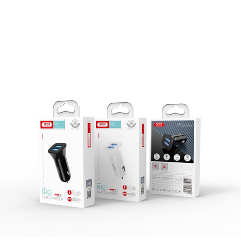 XO ładowarka samochodowa TZ10 2x USB 2,4A czarna + kabel USB-C