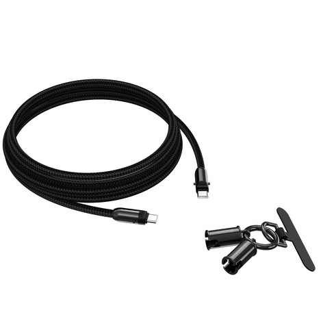 Devia kabel uniwersalna smycz 2w1 PD USB-C - USB-C 1,2 m 60W czarny